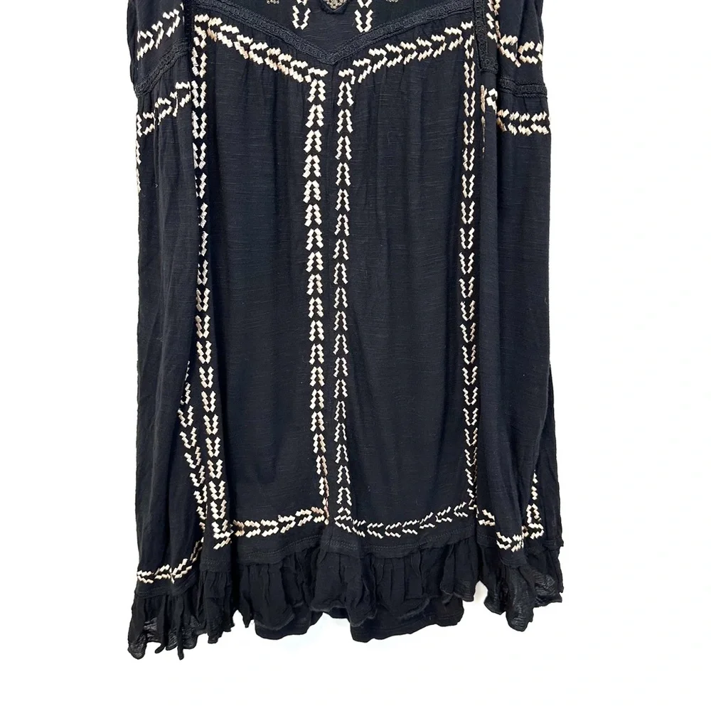 Free People | Embroidered Tank Jersey Knit Mini Dress Size XS - Picture 3 of 8
